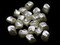 20 16mm Diamond Twist Vintage Cultura Pearls White Plastic Beads